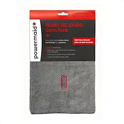 Powermaid Pano de Chão Com Furo Microfibra - 60x50cm - Cinza