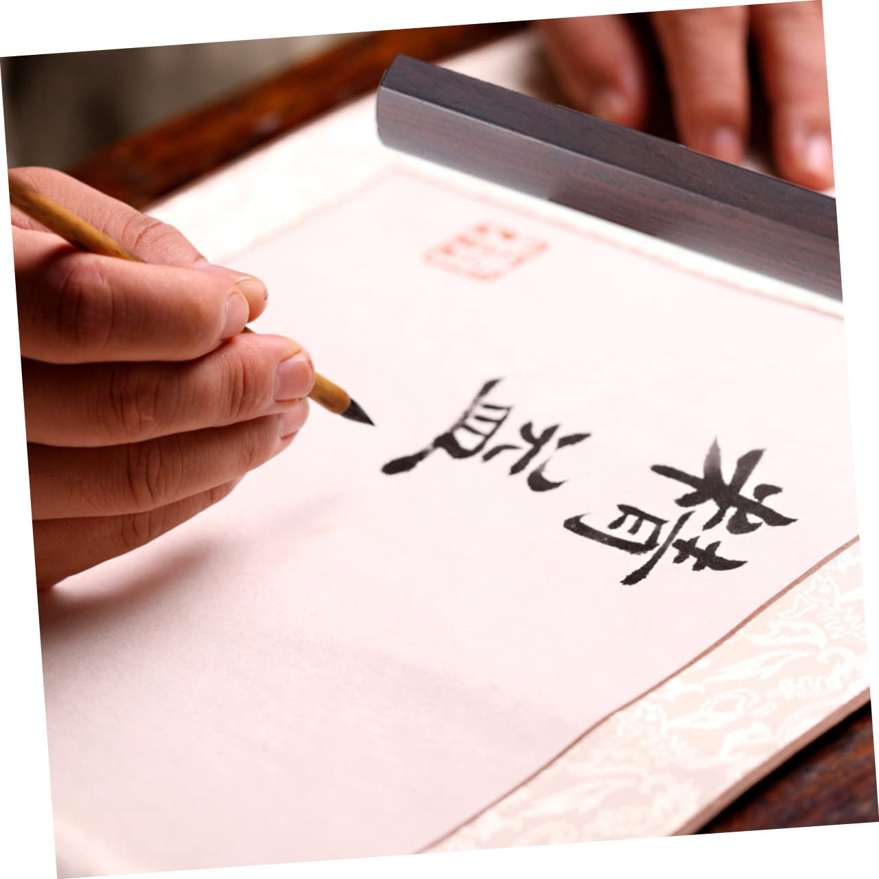Sosoport Fermacarte in Legno Stile Cinese per Calligrafia, Semplice e Delicato, Facile da Pulire, per Studio e Scrittura