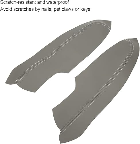 Miniatura 6 de 2 piezas de cubierta para panel de puerta, de cuero de microfibra, protector de reposabrazos para panel de puerta delantera, protector antiarañazos