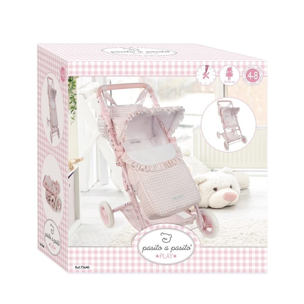 Pasito a pasito - Silla con Saco para muñecas Tom Vichy Rosa