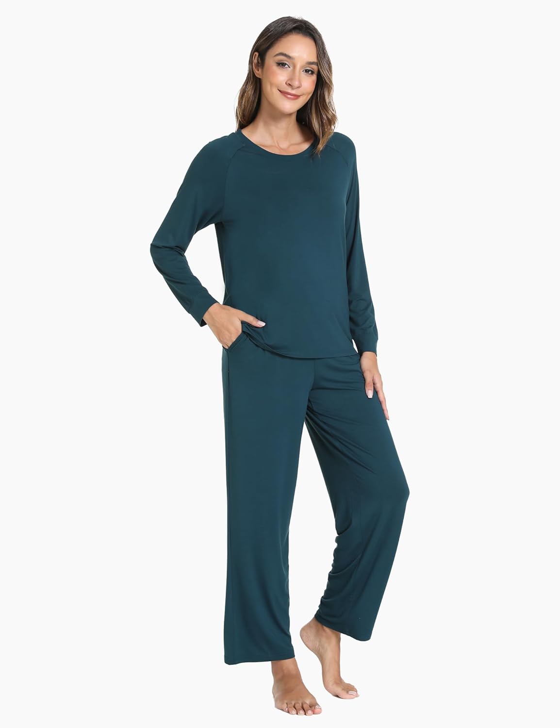 GYS Women's Pajama Sets Long Sleeve Sleepwear Comfy 2 Piece Ladies Pj Sleep Set, Viscose Made from Bamboo - Image 3