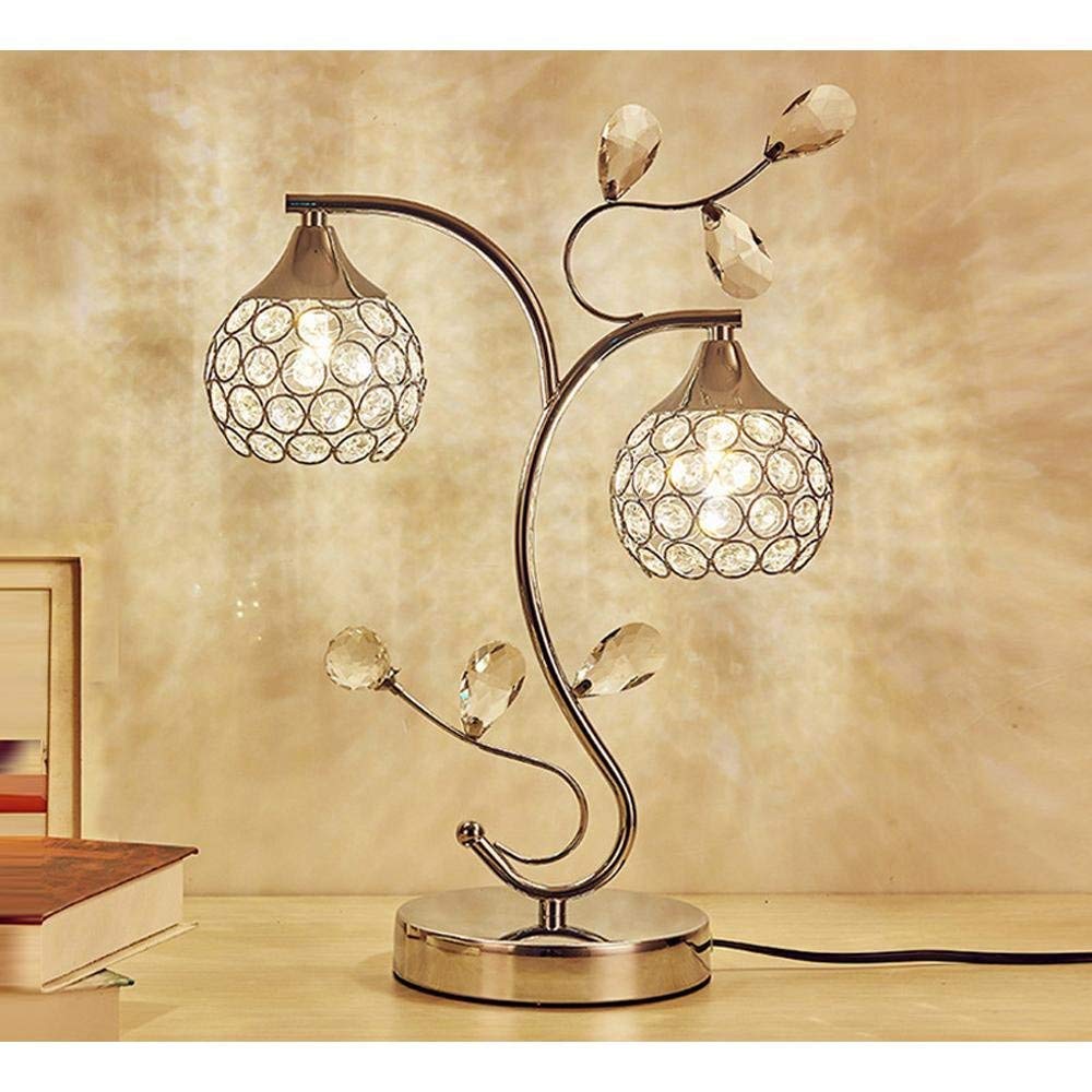 Lampada da scrivania a LED dal Design Europeo e alla Moda, con Paralume a Forma di Sfera di Cristallo, Compatibile con Camera da Letto, Soggiorno e Decorazioni di Alto Gusto a LED.
