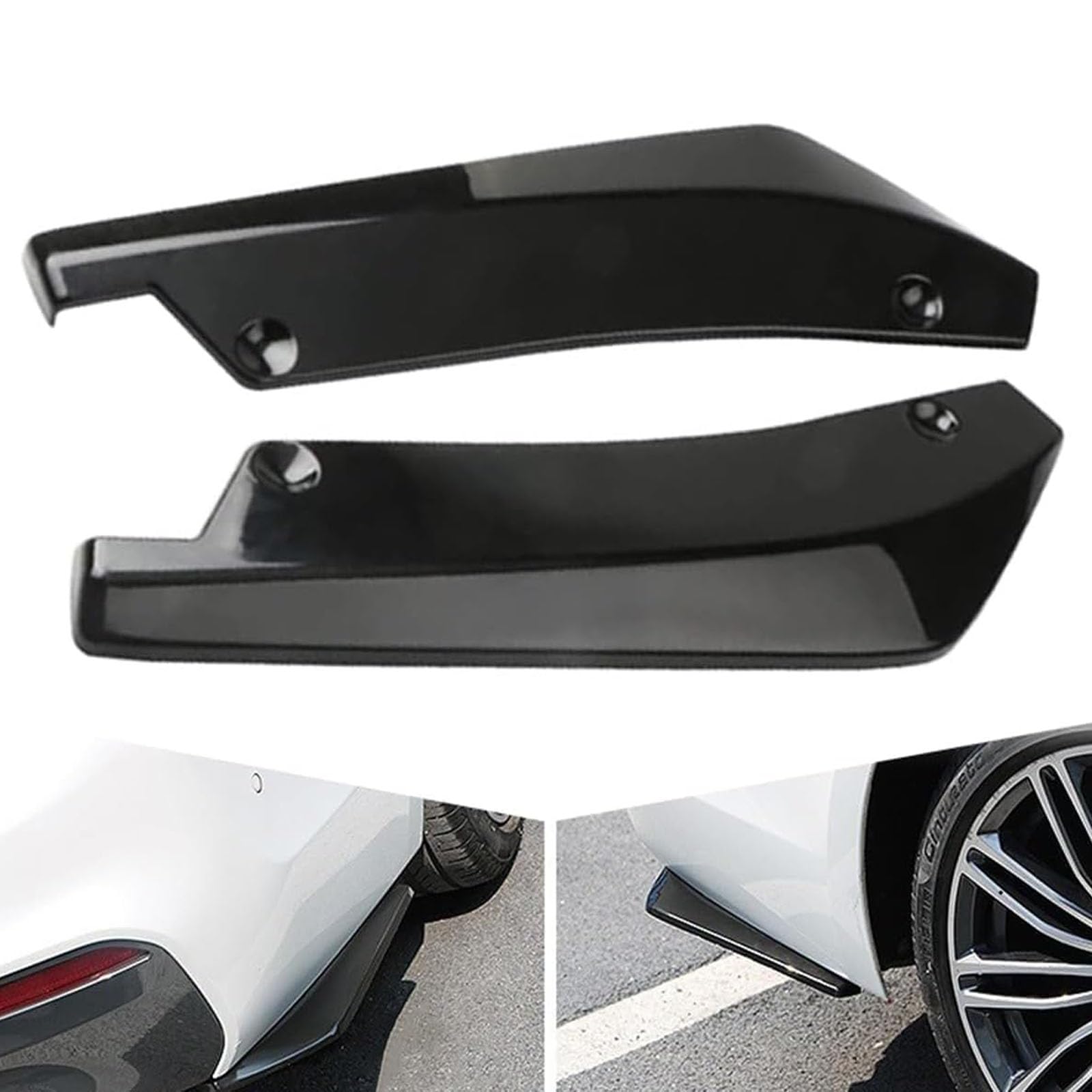 2 Stück Auto Heckschürze für Mazda CX-80 2024-, Spoiler Stoßstange Abdeckung Splitter Kratzschutz Anti-Crash Mit 6 Schrauben Auto Zubehör,A/Black
