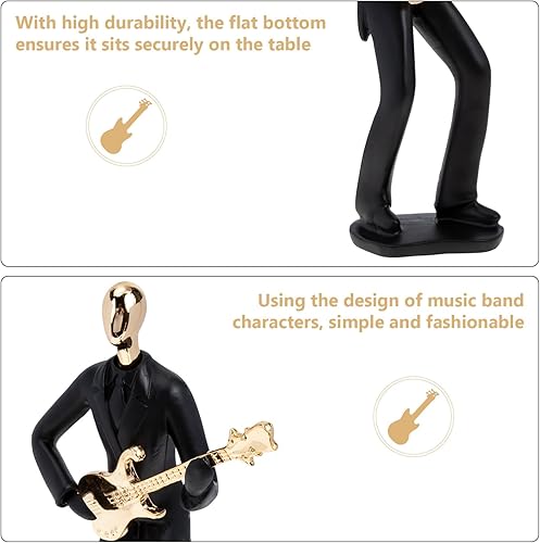 Miniatura 4 de ARTIBETTER Estatua de músico de guitarra, instrumento musical, guitarra, figura coleccionable, trofeo de música, adorno de escritorio para el hogar,
