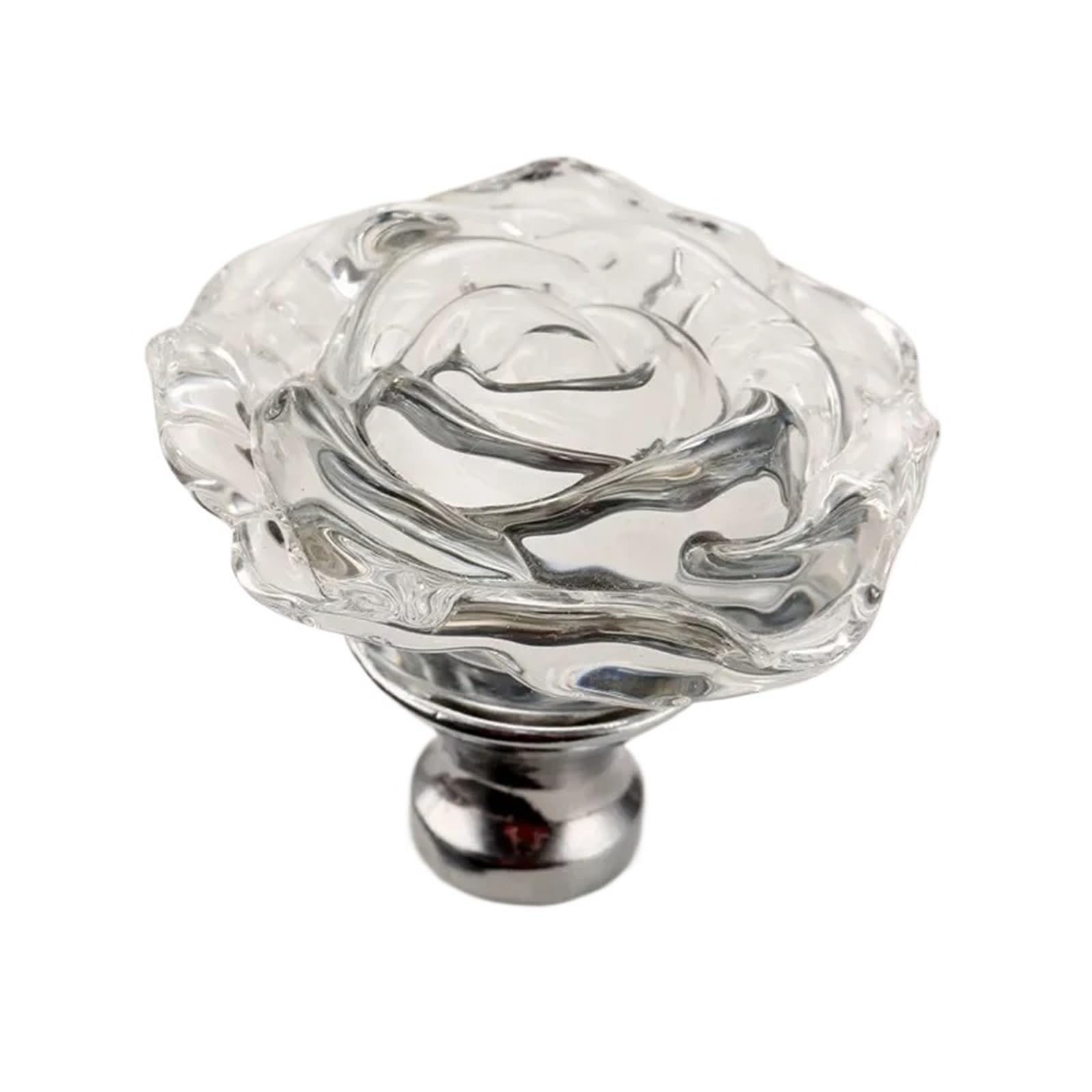 WEQYFDC Crystal Ball Cabinet Door Handle 2pcs 50MM Crystal Rose Glass Handle Cabinet Knob Drawer Pull Handle Kitchen Door Wardrobe Hardware Furniture Knobs Handles(50MM Transparent)