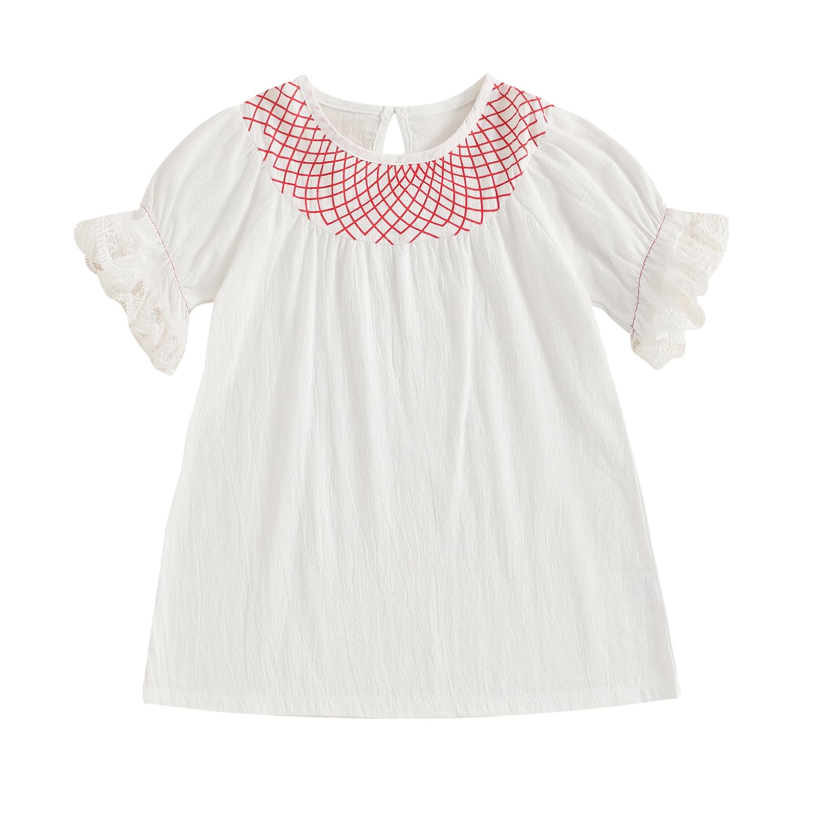 Toddler Baby Girl Dress Lace Trim Christening Baptism Dress Princess Wedding 1st Birthday Dress Photography Outfit (White, 2-3 Years)