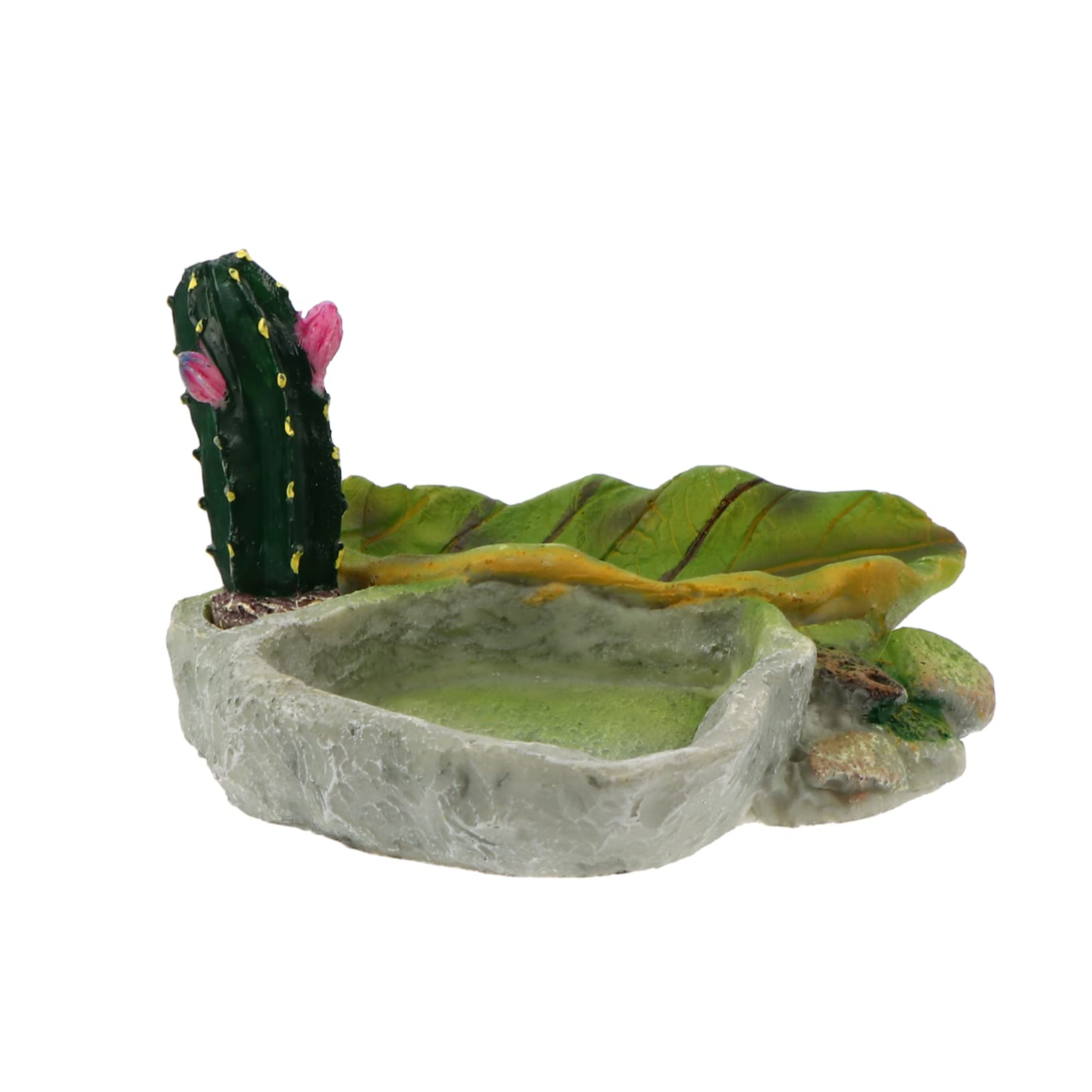 Wakauto 1Pc Creative Reptile Food Bowl Premium Turtle Basin for Lizard Amphibian Feeding Unique Aquarium Decoration for Pet Owners Stylish Design
