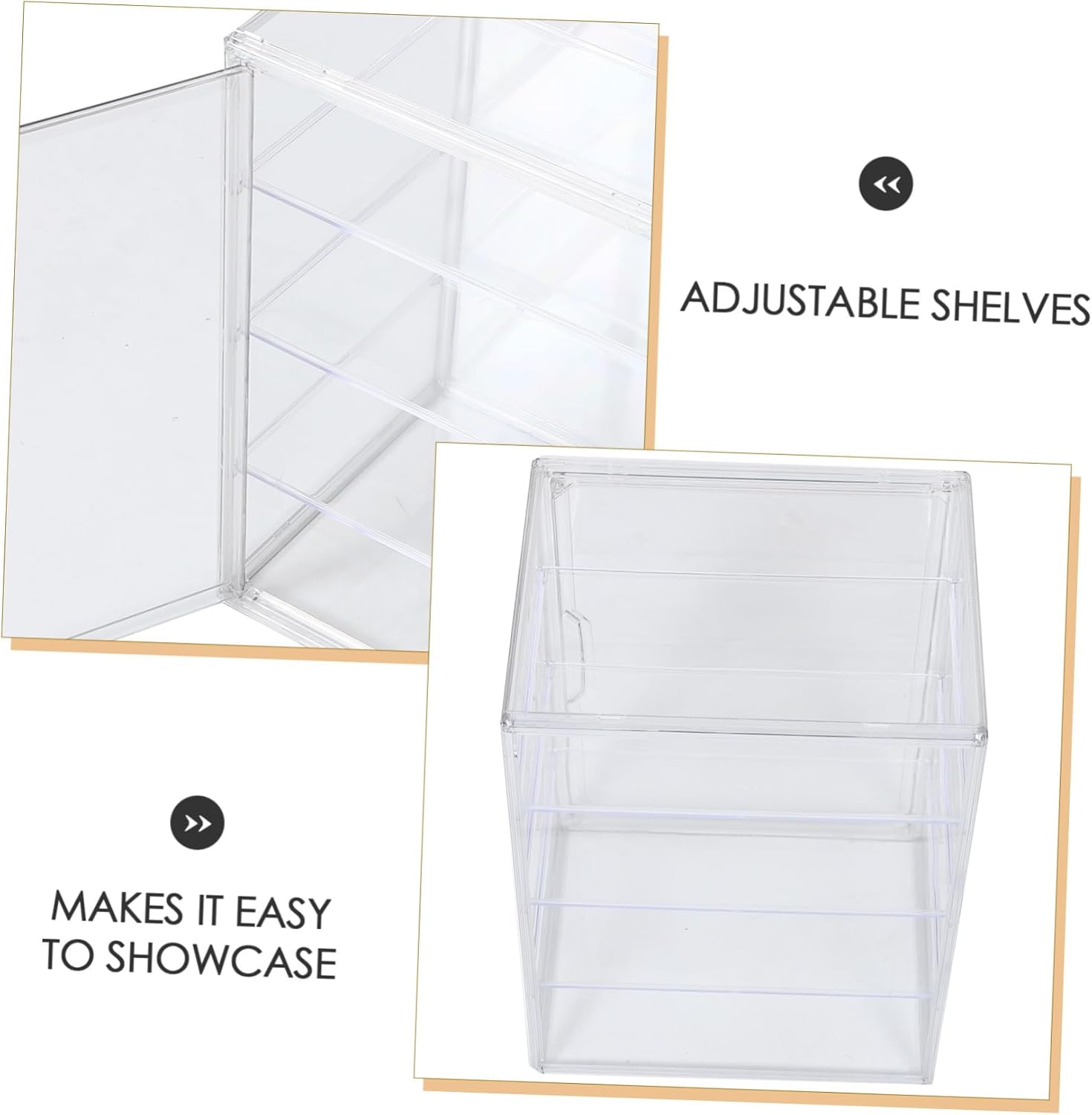Healifty Adjustable Clear Bakery Display Case with Magnetic Door Kitchen Countertop Pastry Storage Box for Breads and Desserts Easy Maintenance and Sturdy Design