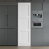 Vista 24 de WINSTELLAR - 1 panel estilo coctelera de 18 x 80 pulgadas, losa blanca imprimada para puerta interior de núcleo sólido, puerta de dormitorio