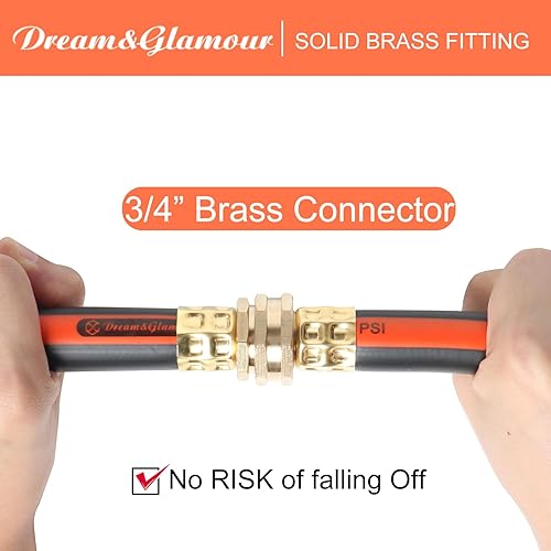 Miniatura 7 de Manguera de jardín - Manguera de agua con boquilla de 7 funciones, manguera de jardín flexible sin torceduras y resistente, accesorios de latón