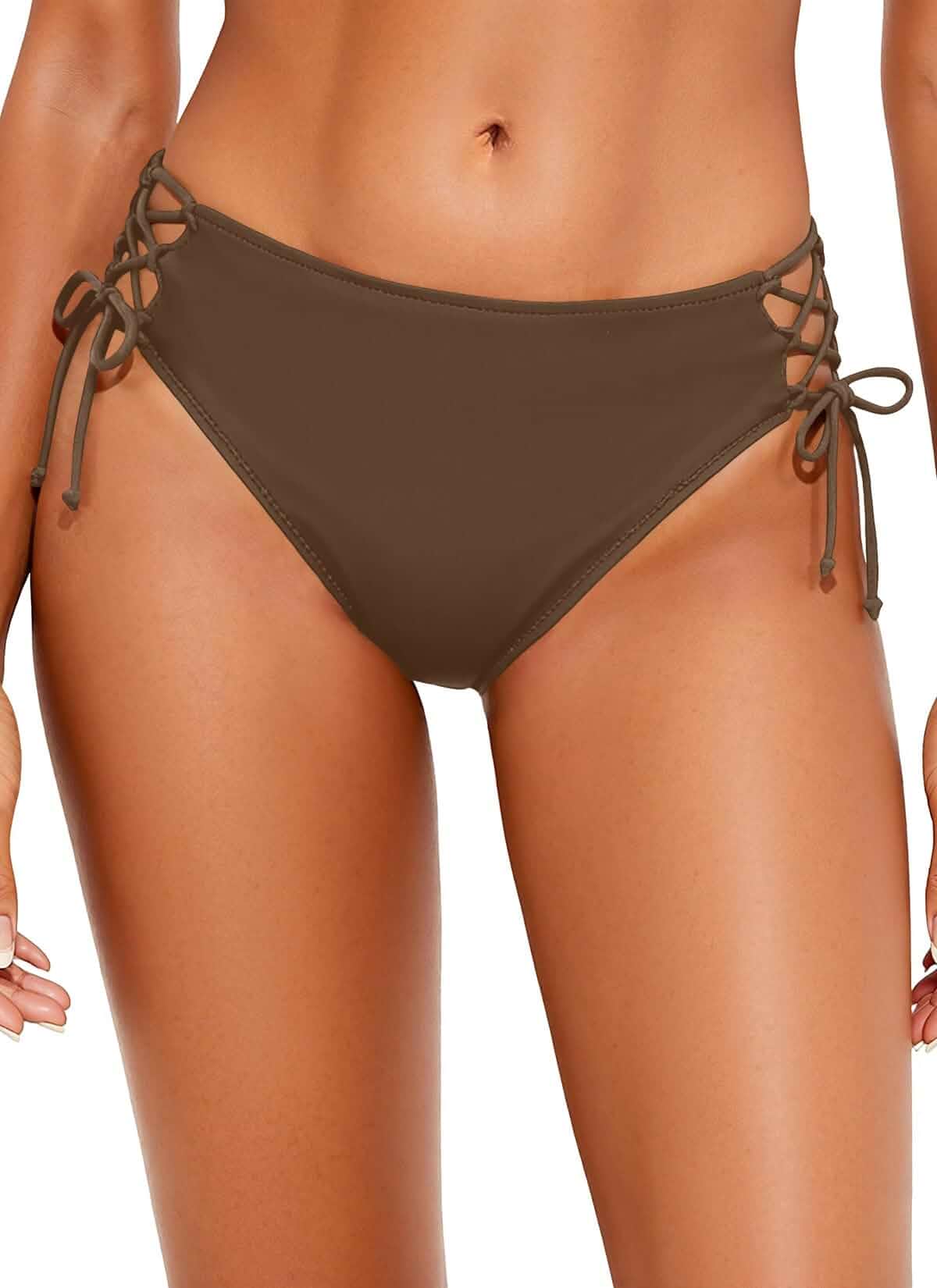 Daci Women String Side Tie Bikini Bottoms Mid Rise Swim Bottom Mid Rise,String,SideTie,Full Coverage,Lace Up,Bikini Bottom,Sexy,2026