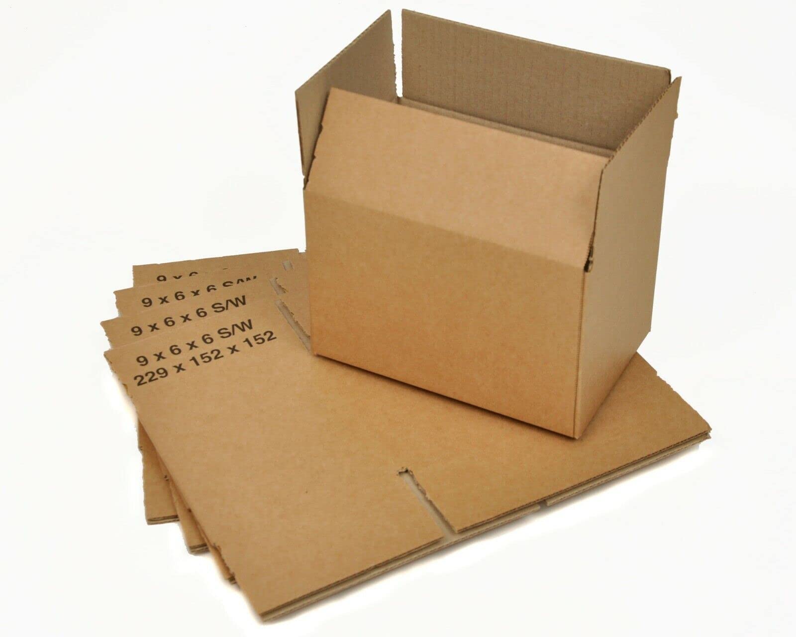 Cardboard Boxes Single Wall - 9" x 6" x 6" 229mm x 152mm x 152mm - Pack of 10