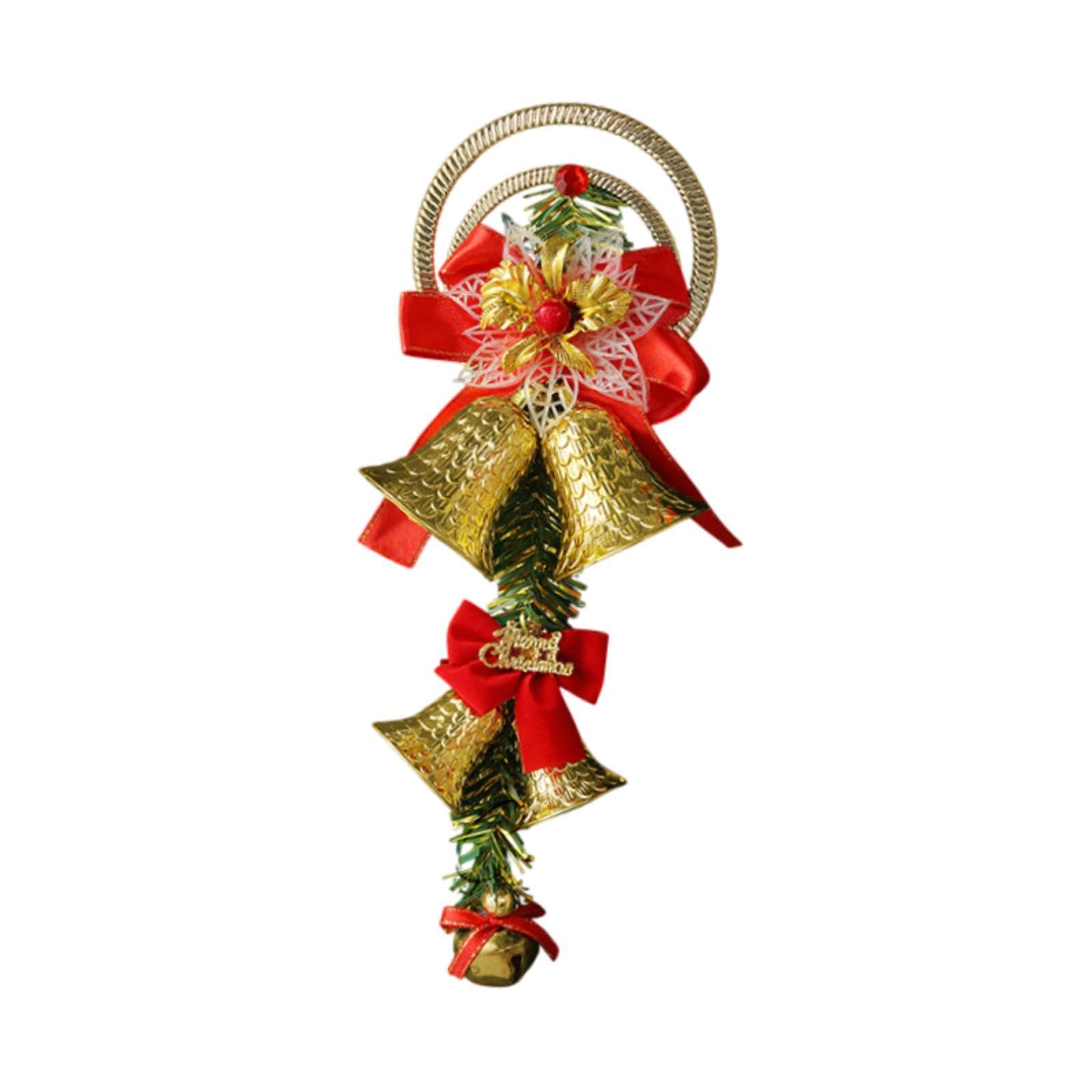 LOVIVER Adorno de Campana de Navidad con Colgante de Lazo, decoración Colgante para de Navidad para Festivales, compromisos, Bodas, pomos de Puerta y, Oro