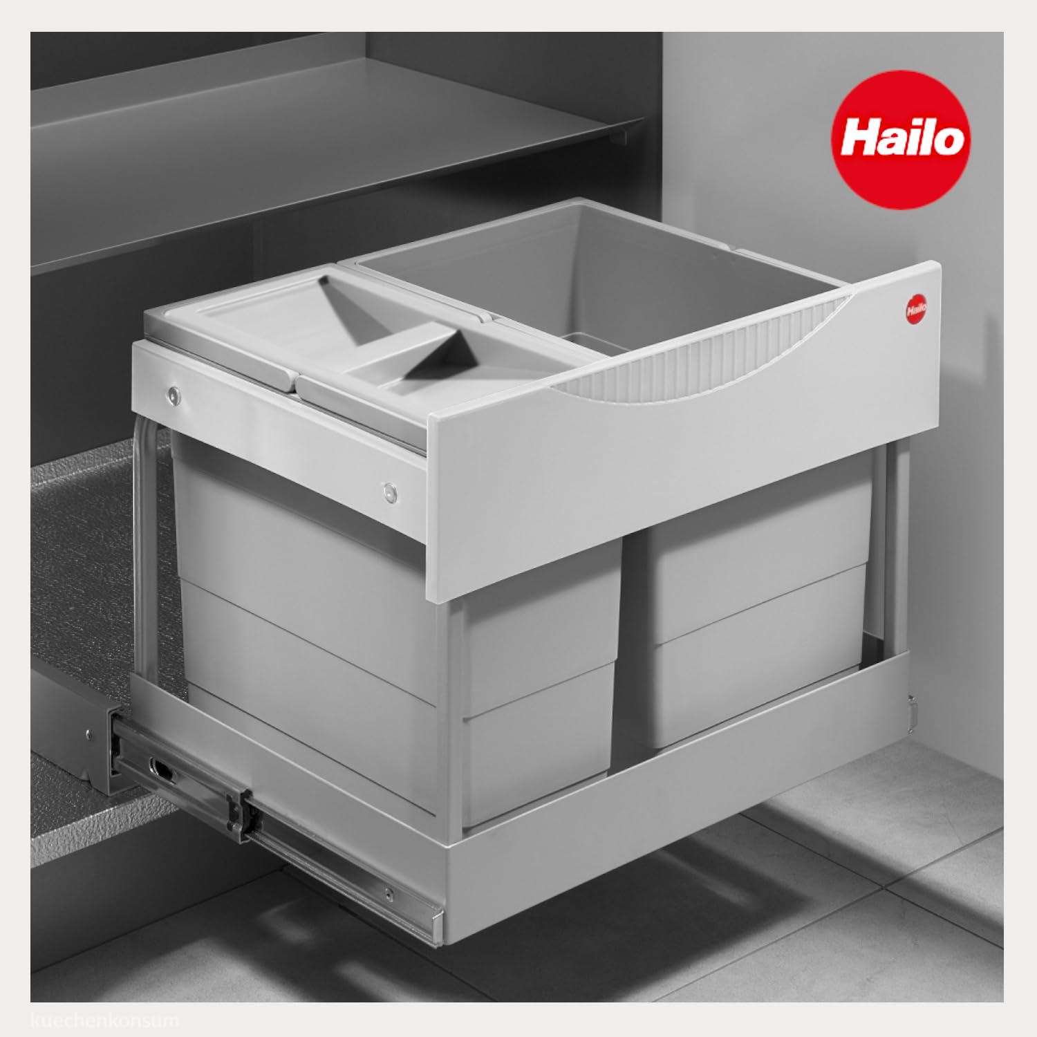 Hailo Abfallsammler 3644801 TR Swing 60.2/30M Recogedor, Gris, 36.7 x 55.6 x 37.6 cm