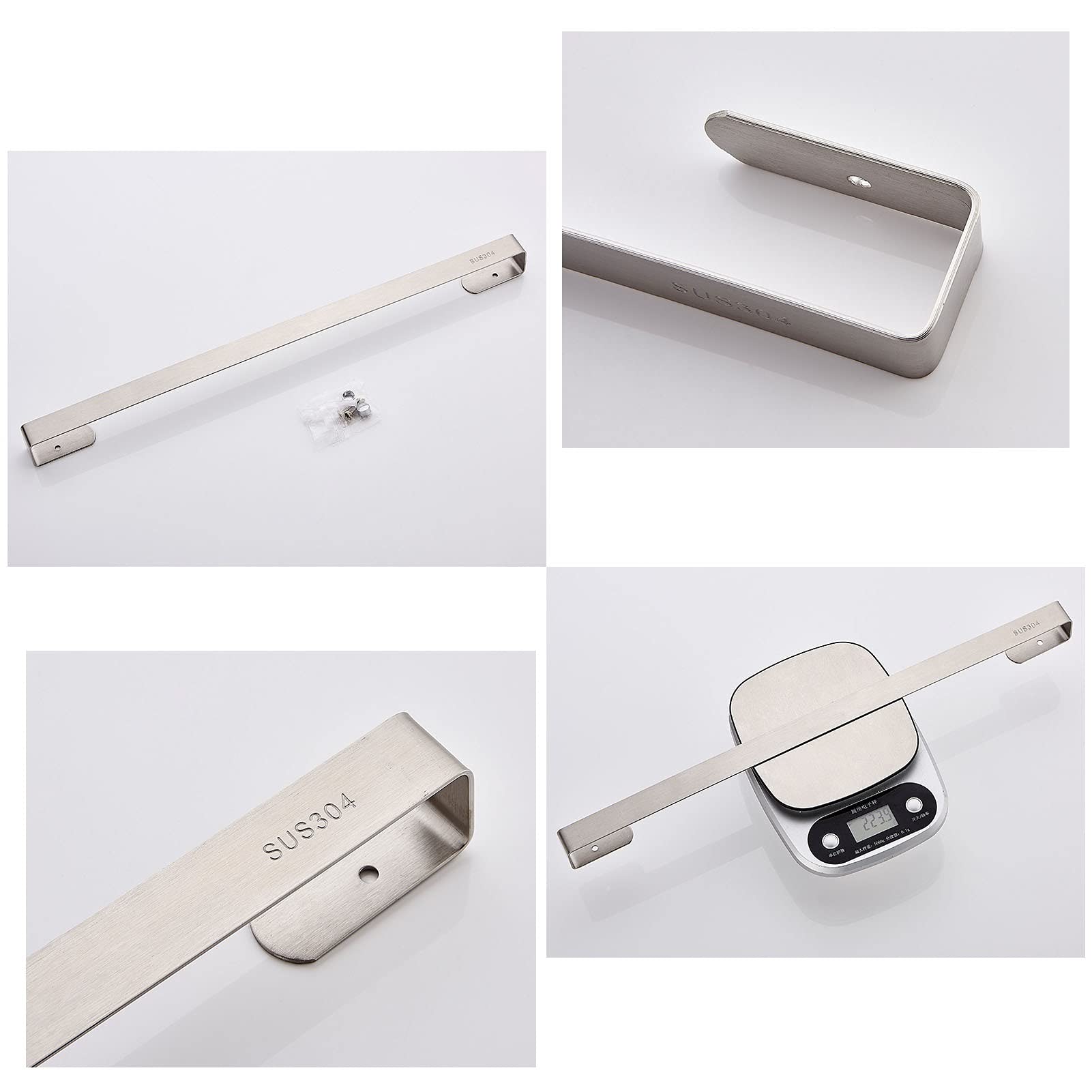 Toalleros, Toallero de Pared Acero Inoxidable Acabado Plata Cepillada 30-60cm(40cm)