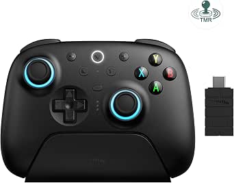AKNES 8BitDo Ultimate 2 Wireless Controller for Windows & Android, TMR joysticks, 1000Hz Polling Rate, Tactile/Hall Triggers, Motion Control, Programmable L4/R4 Bumpers & 2 Back Paddle Buttons, Black