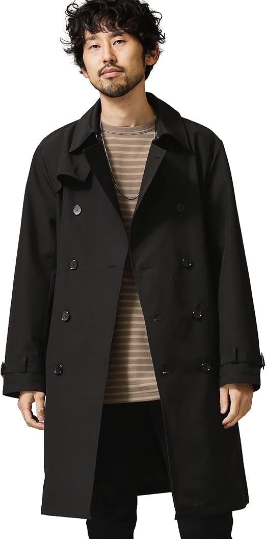 Amazon ナノ ユニバース Nano Universe ７ｄａｙｓ ｃｏａｔ ダブルトレンチコート M ブラック Nano Universe コート ジャケット 通販