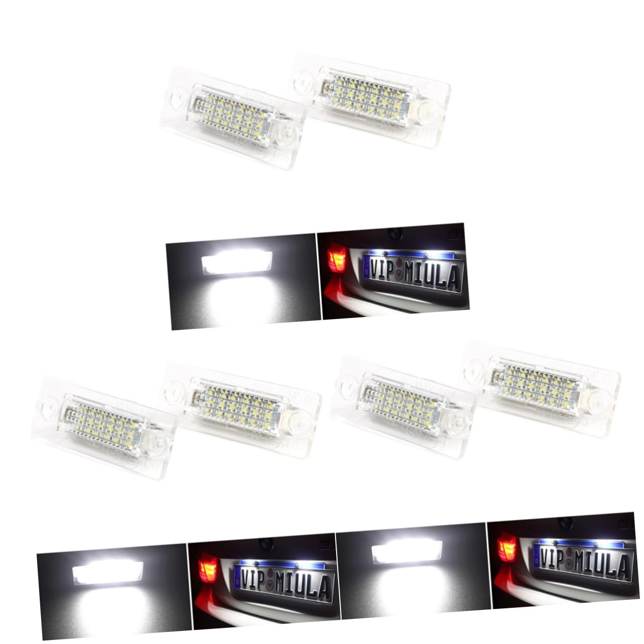 GLEAVI 6piezas Luz De Matrícula Led Para Automóviles Lámpara Placa Leds Brillantes Instalación Sencilla Consumo Energético Accesorios Para Vehículos