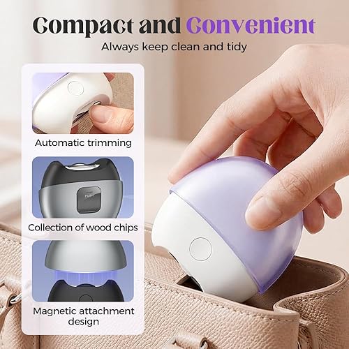 Miniatura 3 de Smart Electric Nail Clippers for Adults & Seniors, 2-Speed Automatic Nail Trimmer with Polisher, Light, Nail Clippings Storage, Quiet & Safe