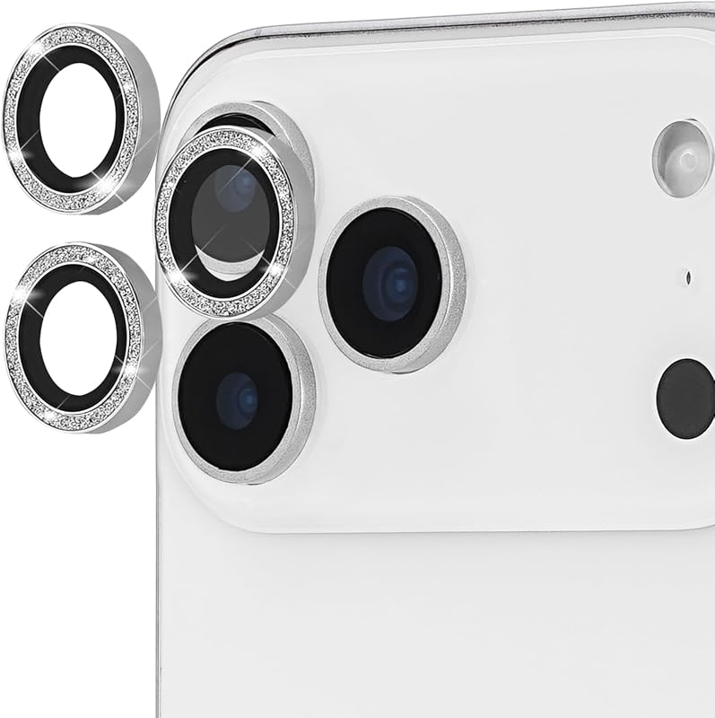 Protector de lente de cámara para iPhone 17 Pro Max/iPhone 17 Pro - Twinkle | Anillos de aluminio con vidrio templado doble, revestimiento antirrayas, vista Ultra HD, disparo nocturno, compatible con estuches y fácil instalación