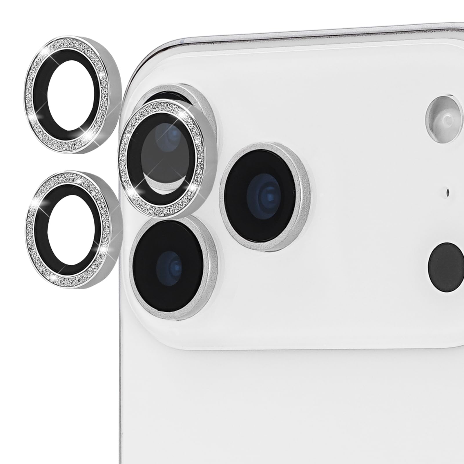 Case-Mate Camera Lens Protector with Aluminum Twinkle Rings for iPhone 17 Pro Max/iPhone 17 Pro - Double Tempered Glass, Anti-Scratch - Ultra HD View