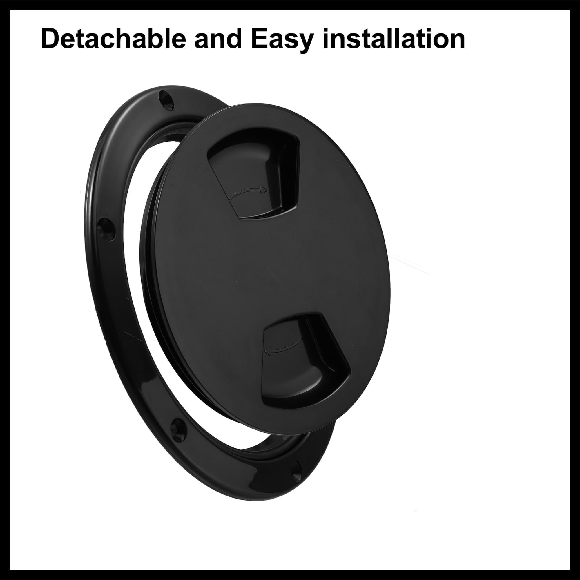 Hihaha 5" Boat Inspection Deck Plate Hatch Marine Hatch Deck Plate Black Durable Material - Image 4
