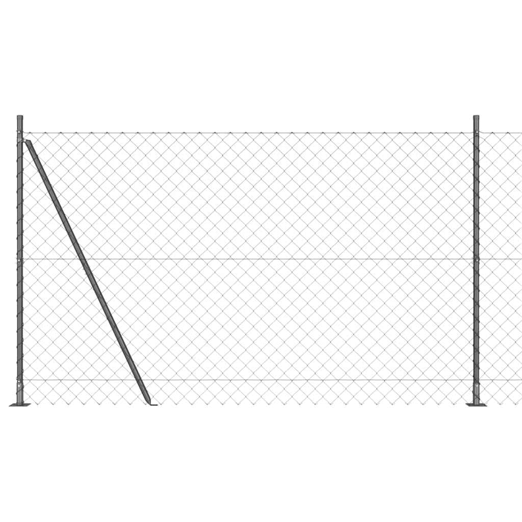 Fence Post Grey 10 x 1.4 m 60 x 60 mm Mesh Steel and PVC Outdoor Garden Fence Panel Durable Corrosion Resistant Fencing Kit for Patio Yard Boundary with Concrete Posts