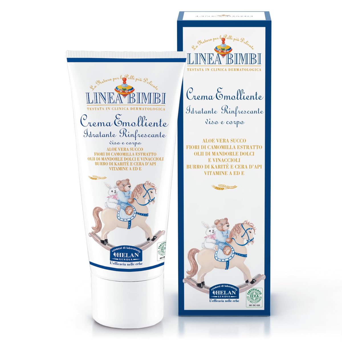 Helan, Prime Coccole, Confezione Regalo Nascita, Linea Bimbi - Amido di Riso, Bagno Olio Addolcente, Bagno Totale, Balsamo Labbra, Crema e Olio Emolliente, Pan di Mais, Pasta Lenitiva e Talco Liquido