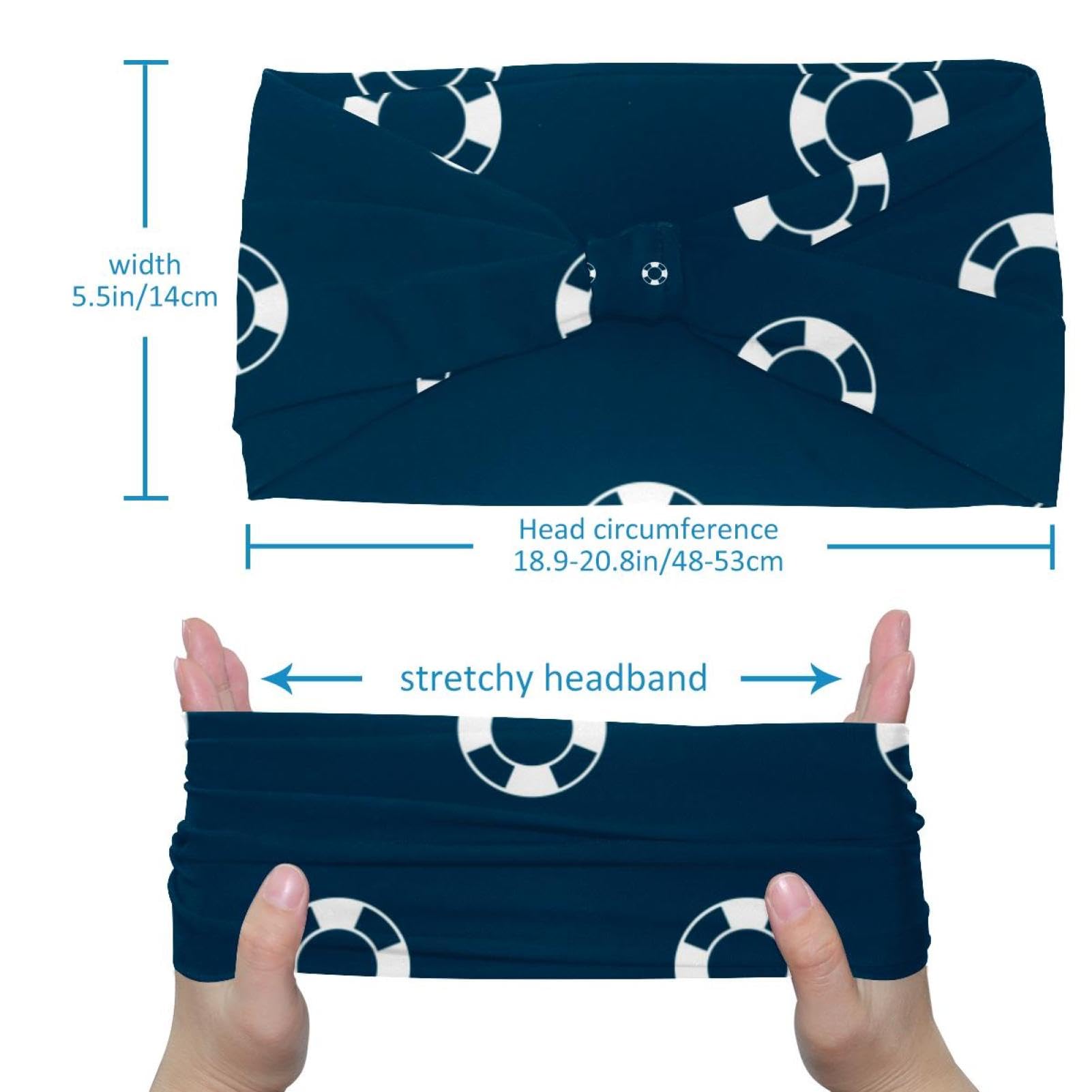 Lot de 6 bandeaux élastiques à motif d'anneau de plage pour femme - Antidérapants - Pour yoga, sueur, sport