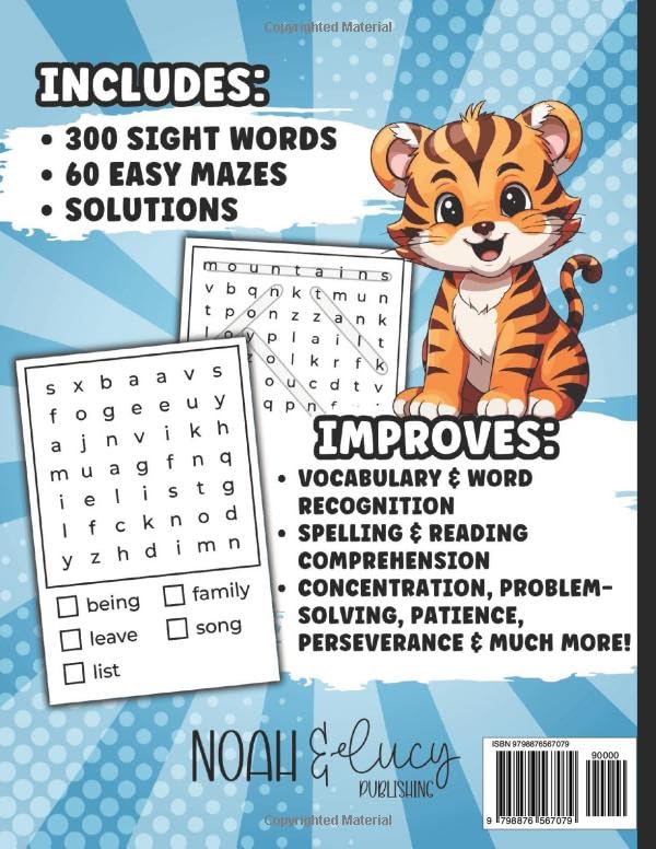 My First Word Search with Sight Words for Kids: 60 Easy Word Search Puzzles with 300 Most Common Sight Words for Kids Ages 4-6 image 3