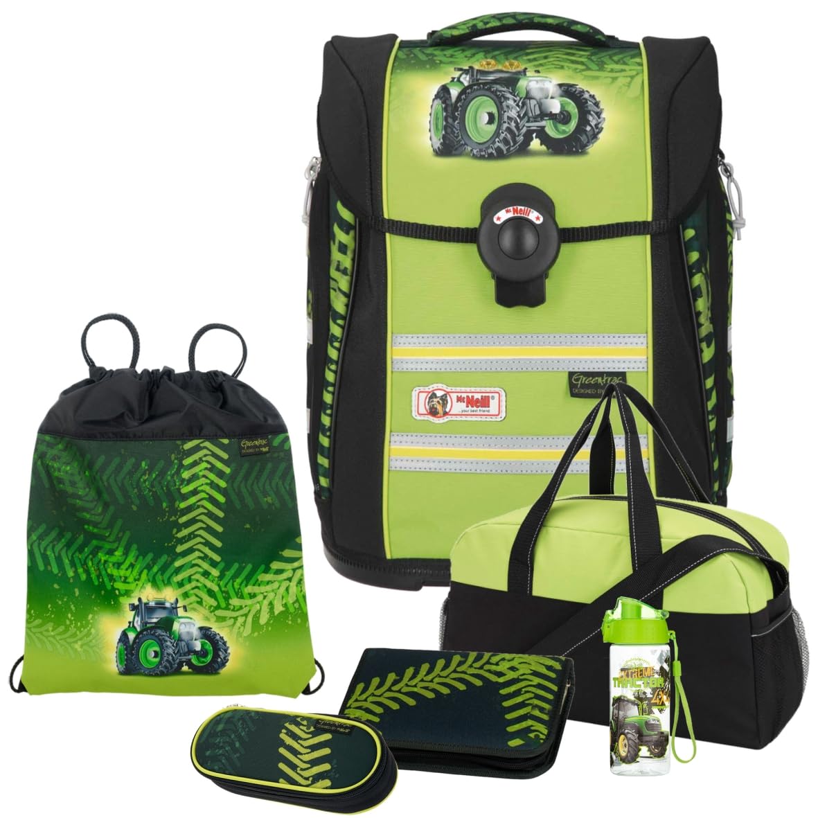 Generisch Traktor Greentrac ERGO Primero McLight Schulranzen-Set