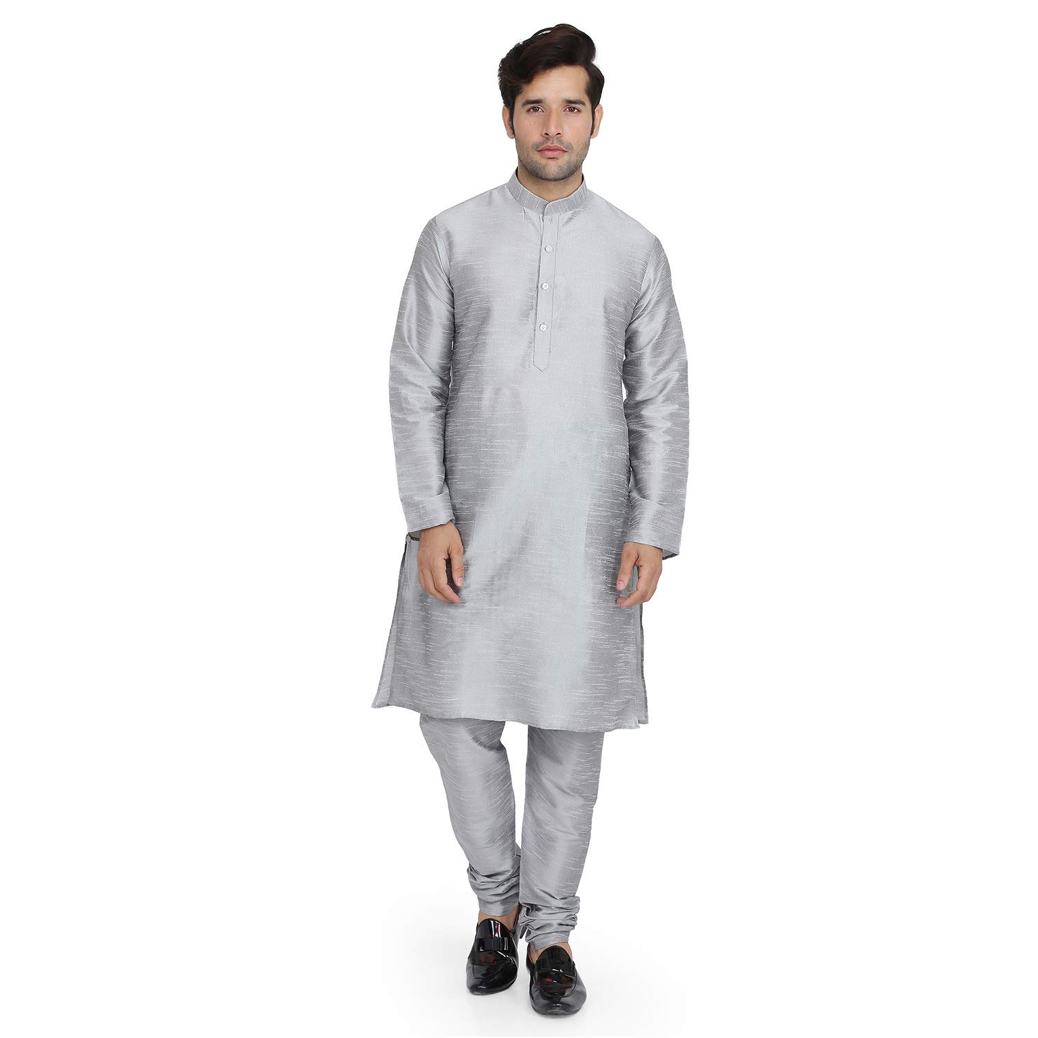 royal kurta Mens Cotton Silk Kurta Churidaar Set-picture-23