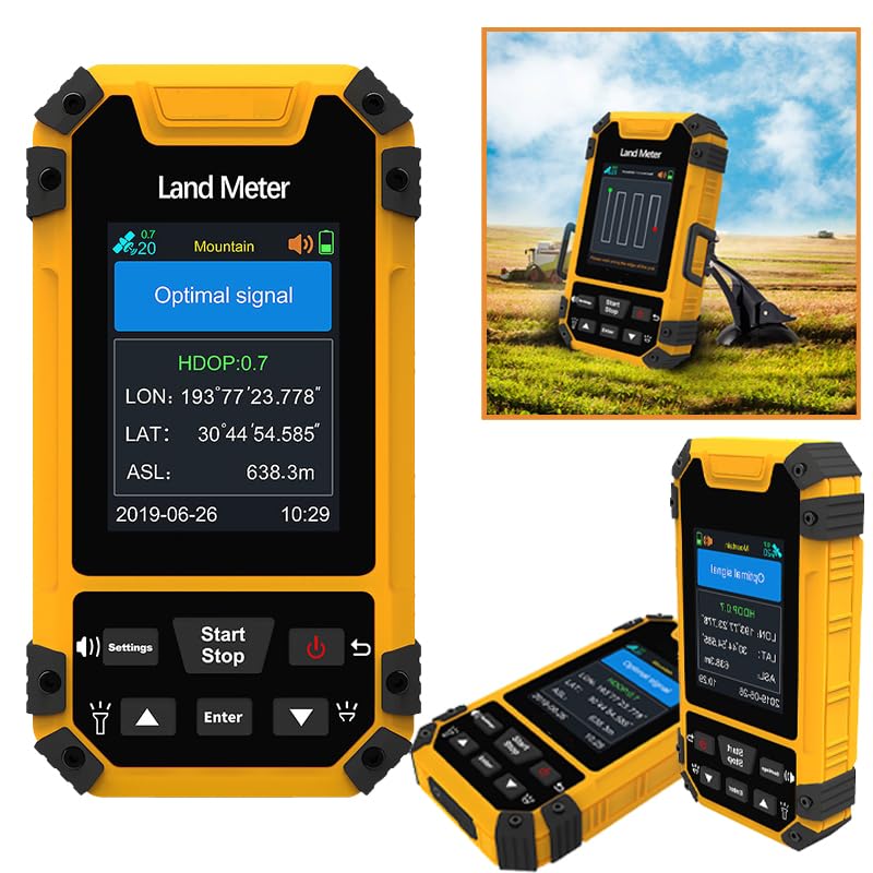 Ręczne urządzenie nawigacyjne GPS do geodezji, wyświetlacz 2,4 cala, bateria 1800 mAh, podwójne pozycjonowanie satelitarne do dokładnego pomiaru powierzchni, idealne do użytku na zewnątrz i na