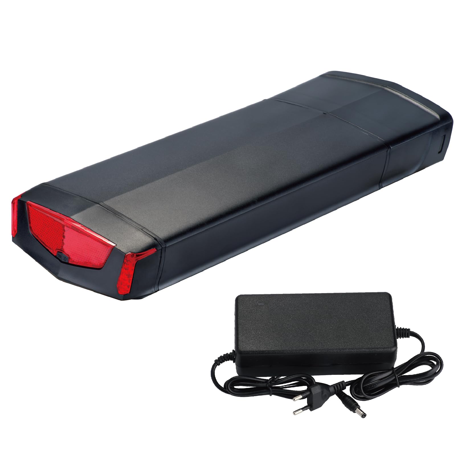 Batería para Bicicleta eléctrica 36V 16Ah con Cargador, luz Trasera y Cerradura de Seguridad, sin Soporte Trasero(36V 16Ah)