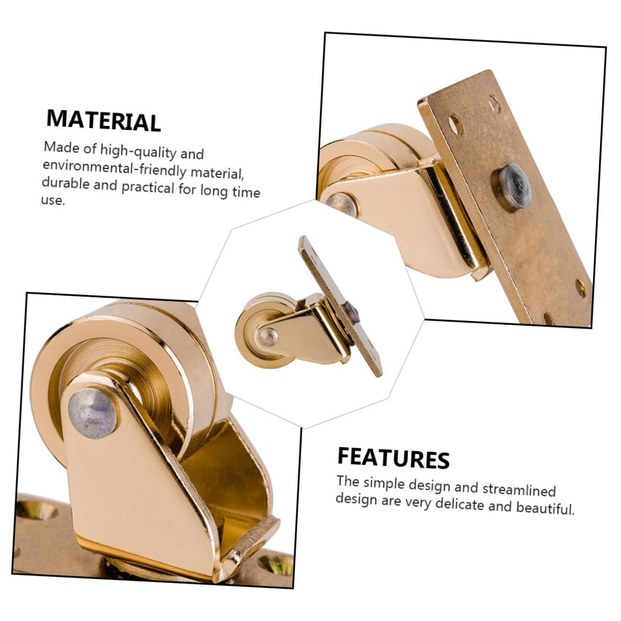 Vaguelly Accessorio Per Pianoforte Verticale 4 Ruote in Ottone Resistente E Pratico Per Movimento Facile Del Piano Con Design Semplice E Stile Retrò Naturale