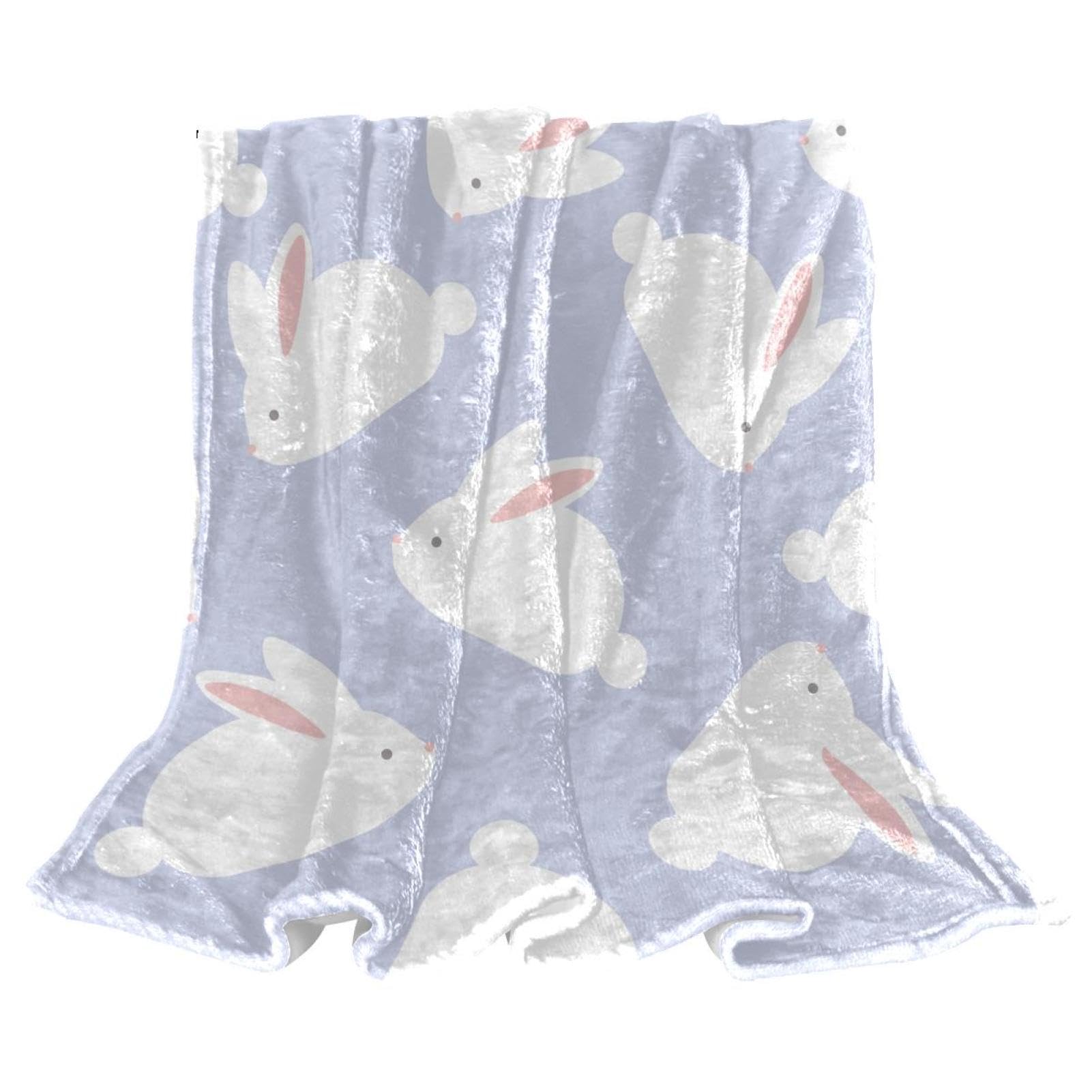 Couverture polaire lapin blanc chaud jeté de canapé microfibre douce 150x200cm