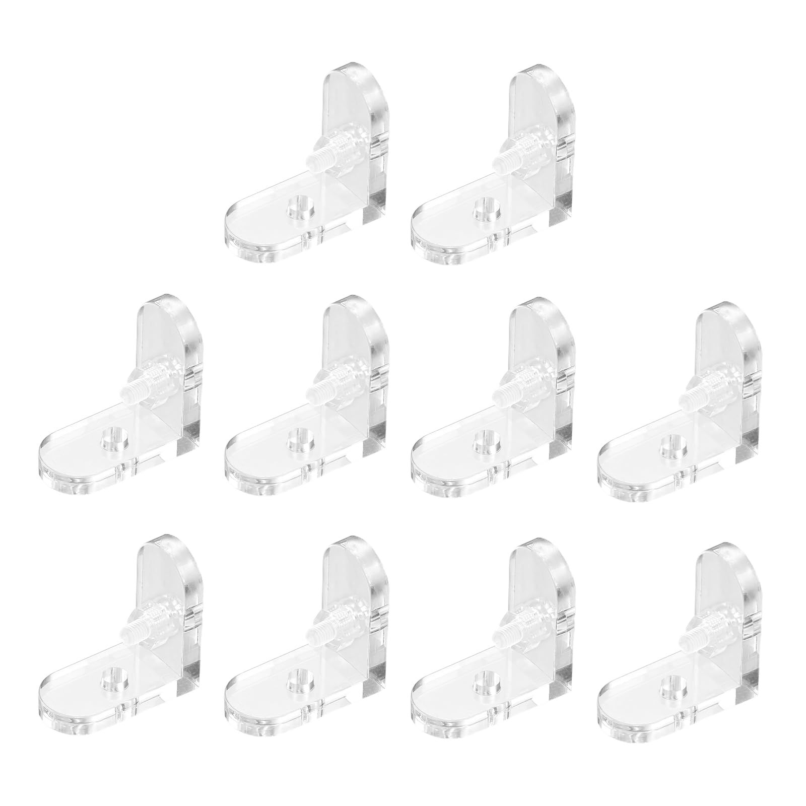 sourcing map 10Pcs Acrylic Corner Bracket, L-Shape Corner Connector, Transparent Support Shelf Brace Brackets with Screws for Reinforcement Connecting Acrylic Plate