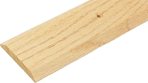 Carpeta mini umbralcostura de roble rojo de 3 pies - 2 pulgadas de ancho x 516 pulgadas de grosor con agujeros de montaje avellanados (6 pies de