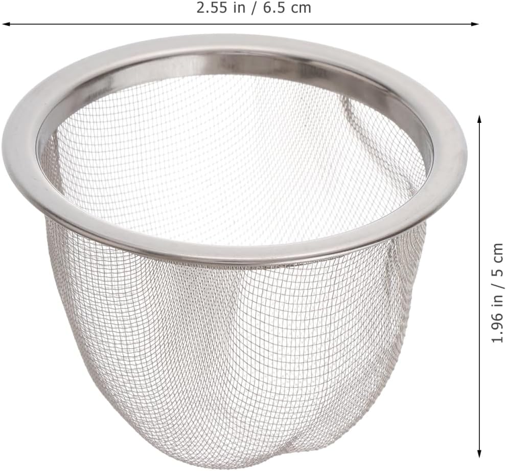 Yardwe Stainless Steel Tea Strainer Infuser for Loose Leaf Tea Fine Mesh Filter for Herbs and Spices 2.55 Inch Round 8 Pack for Home Office and Daily Brewing