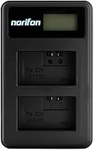 Norifon NP-FW50 Dual Channel LCD USB Charger for Sony Alpha 6000, 5000, 5100, ILCE-6000, ILCE-7, NEX-5T, NEX-6, NEX-5R, NEX-7, NEX-5, NEX-3N, NEX-3, NEX-C3, SLT-A37 Camera and More