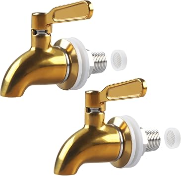 2Pcs Beverage Dispenser Spigot Gold Stainless Steel Spigot Drink Dispenser Faucet for Glass Jar by MUGLIO