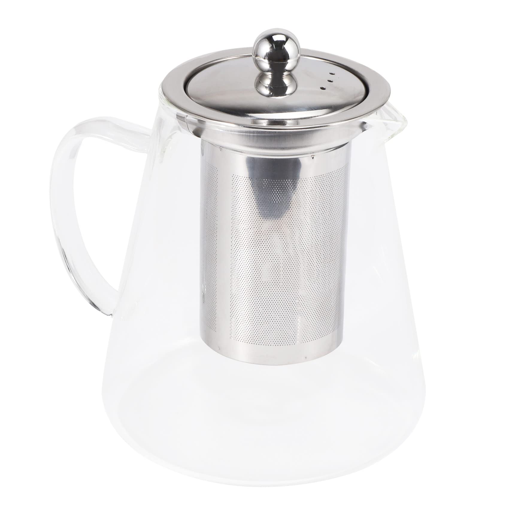 Plomevry Glass Teapot With Stainless Steel Removable Infuser For Loose Leaf Tea, Bonus Tea Kettle & Infuser Coaster, 950Ml
