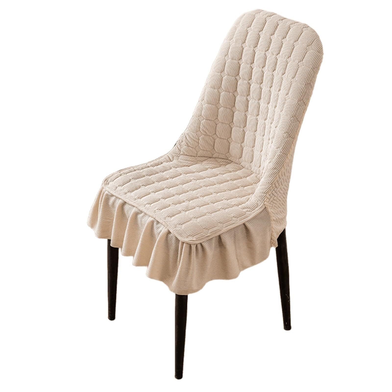 NMVAWIPT Jacquard Stretch Curve Back Dining Chair Covers With Skirt, Removable Washable Protectors For Home, Restaurant, Banquet(6#,6 Set)
