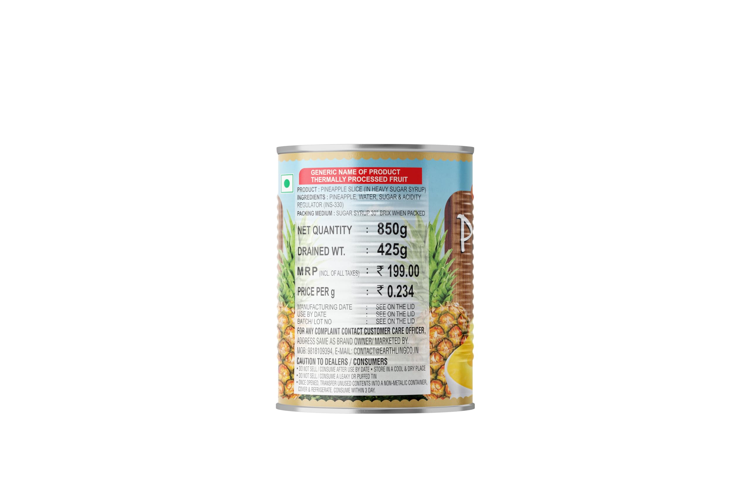 Royal Grove Pineapple Slices 850g | Juicy Canned Pineapple in Syrup for Desserts, Baking, Fruit Salads, Smoothies & Garnishing 1