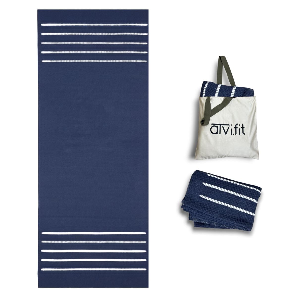 Atvi.fit Pure Cotton Anti-Skid Yoga Mat – Machine Washable, Eco-Friendly, 73”x29”, 5mm Thick (Dark Blue) with Shoulder Sling Carry Bag-picture-31