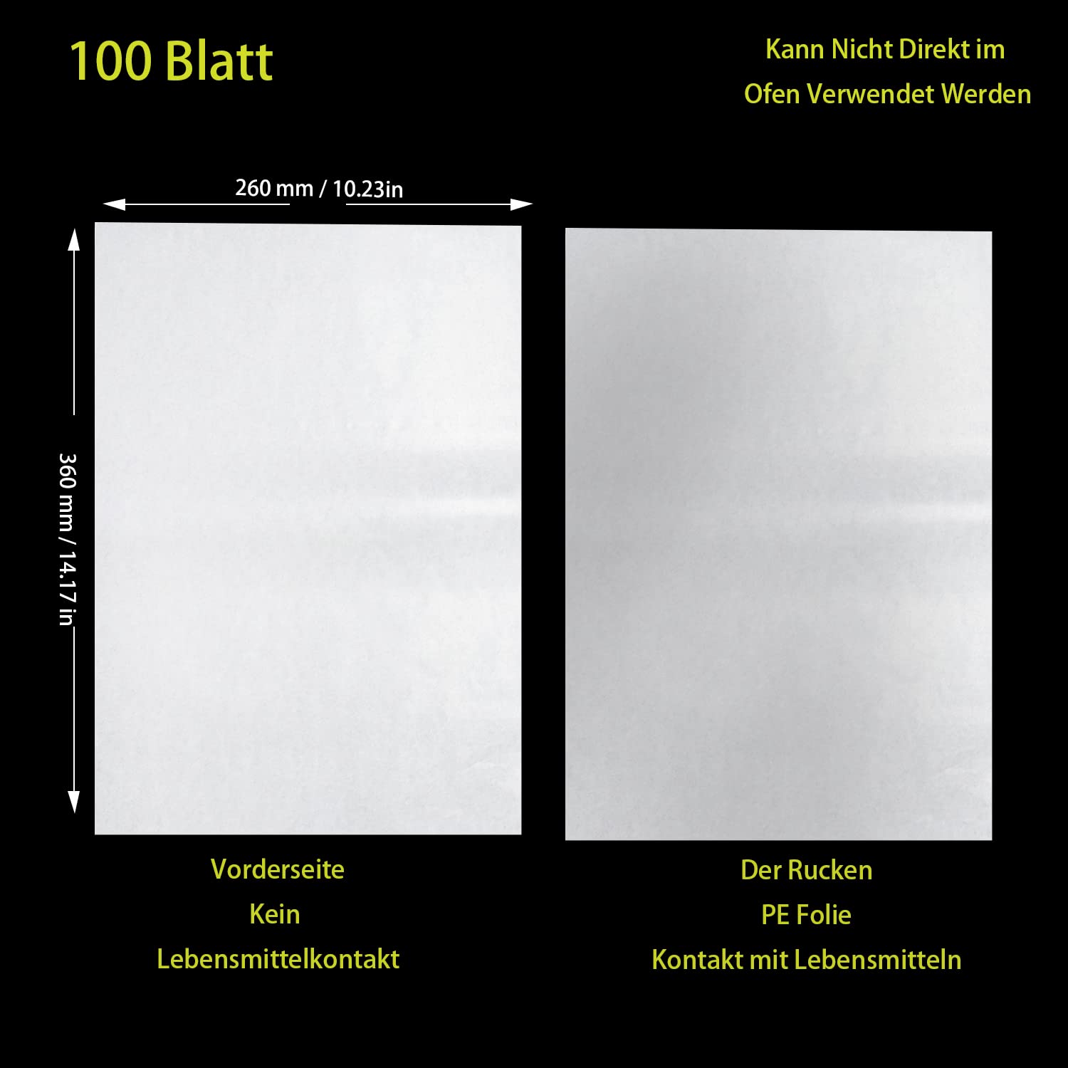 Wachspapier 100 Blatt: Fettdicht, 28x38 Cm, Für Käse, Burger & Sandwiches