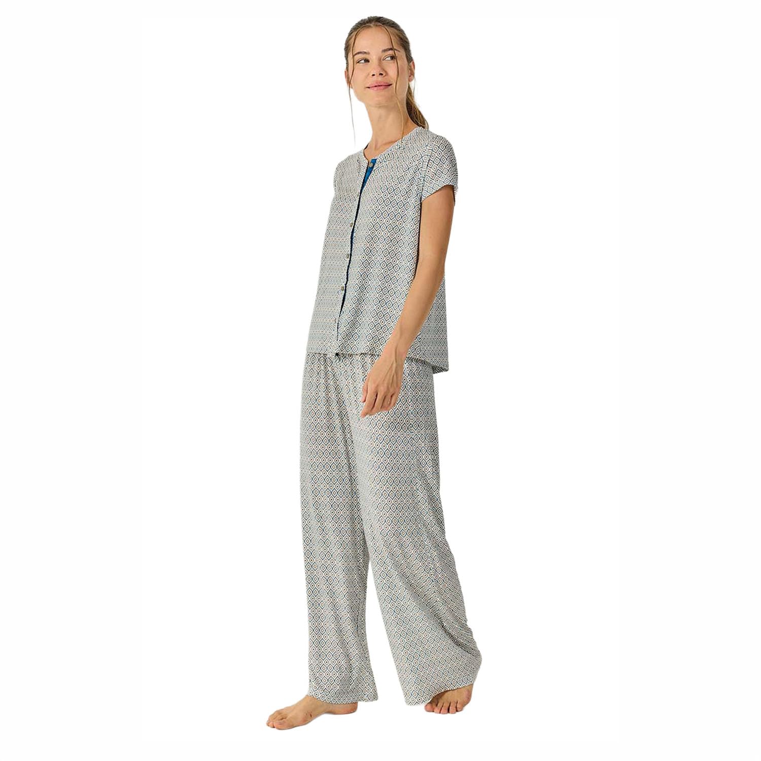 J&J Brothers Pijama Mujer Verano con Pantalón Largo Fluido JJB28