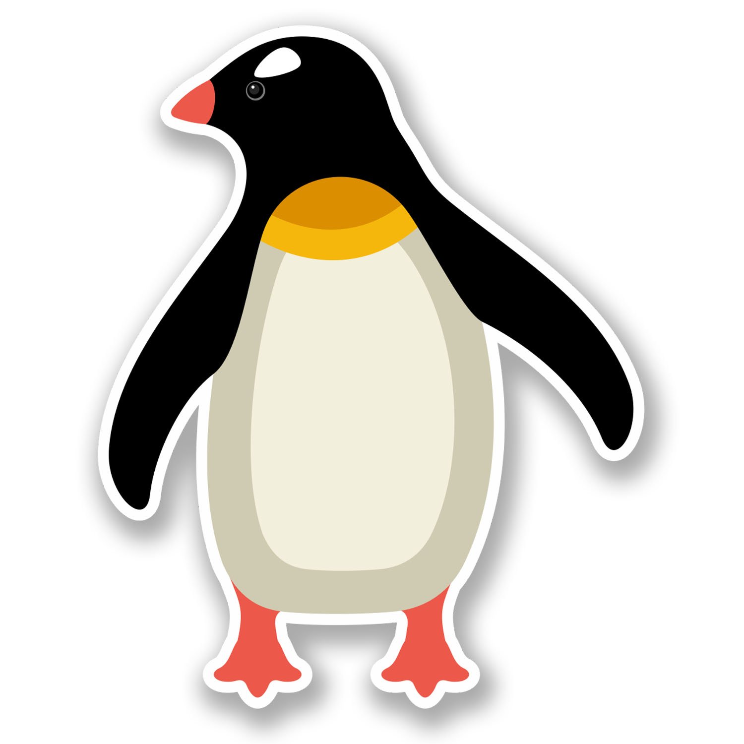 2 x 10cm Penguin Vinyl Sticker Bike Laptop Helmet Car Bike Bird Kids Fun #5821 (8cm Wide x 10cm Tall)