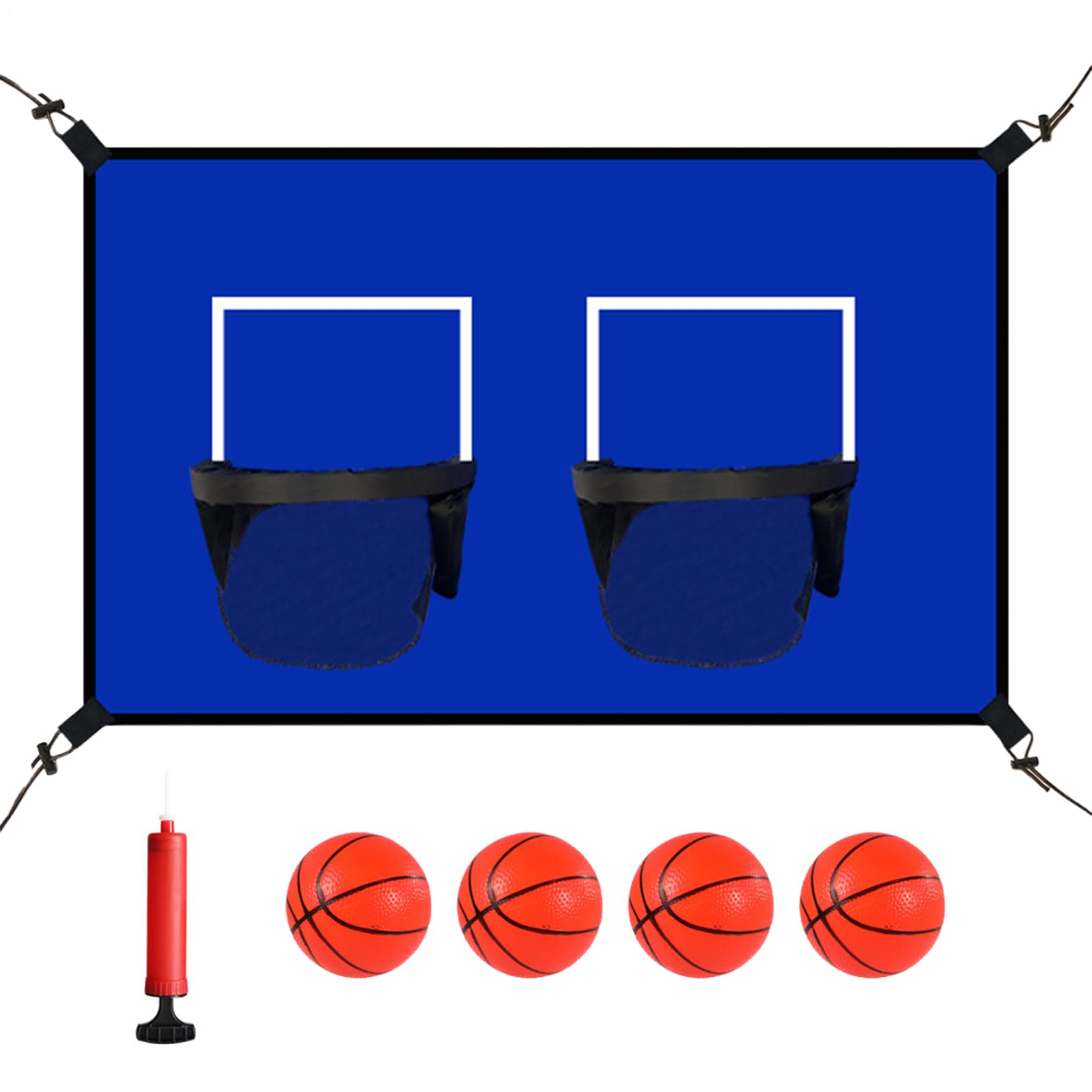 Panier de basket pour trampoline extérieur double avec attache de filet inclus - 8
