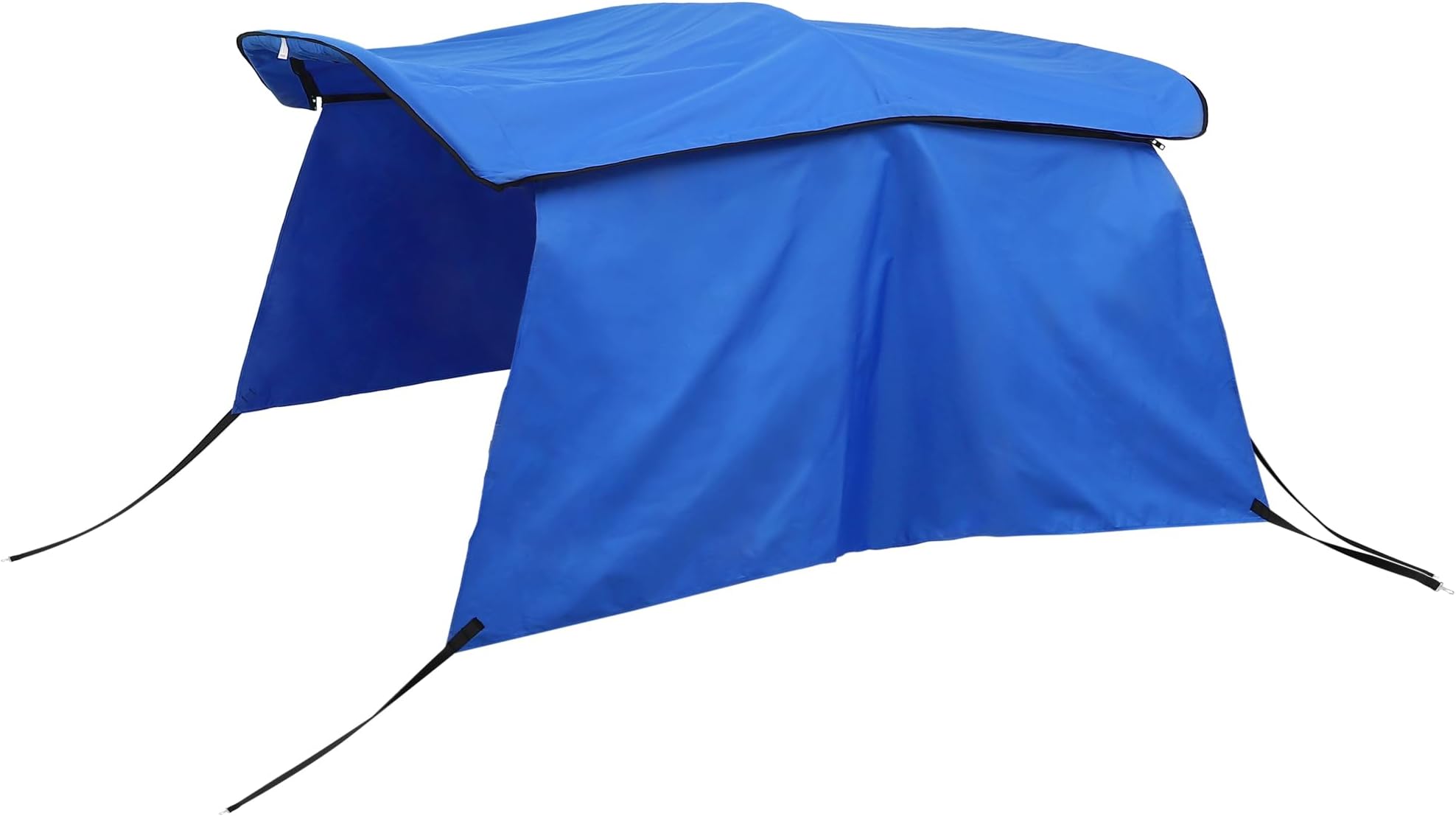 X AUTOHAUX 1 Set 600D 3 Bow 6'L x 46" H x 67"- 72" W Bimini Top Replacement Cover with Detachable Side Blocks Storage Boot Blue Replaces Canvas Only No Frame